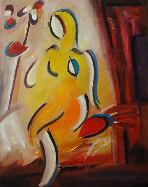 Model Seated — Canvas Print