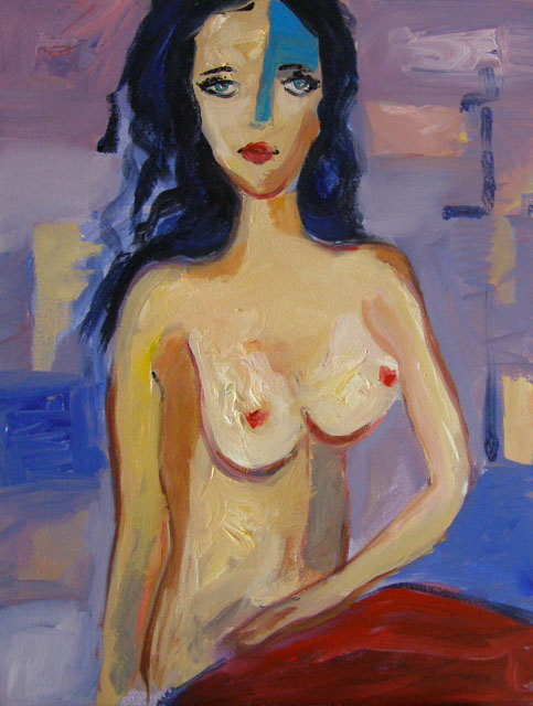 Nude In Violet — Canvas Print