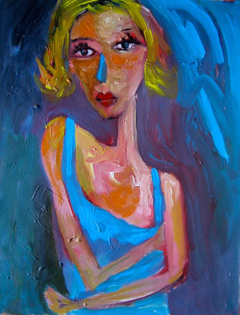 Waiting In Blue — Canvas Print