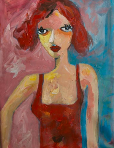 Crimson Poise — Canvas Print