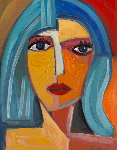 Abstract Portrait Red — original painting by Asali Studio