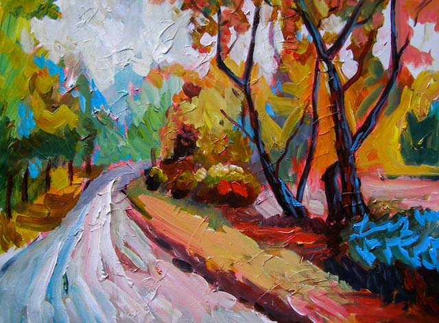 ALEXANDRIA  AUTUMN PATH – landscape painting by Asali Studio