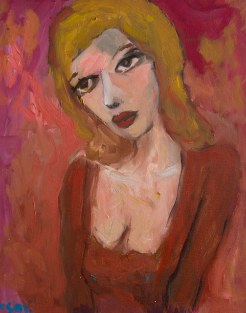 Silvia In Red – original painting by Asali Studio
