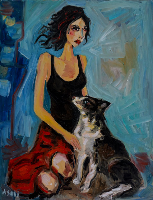 Devotion In Blue – original painting by Asali Studio